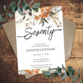 70th Birthday Rustic Floral Fall Kaart