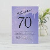 70th Birthday Script Glitter Kaart (Staand voorkant)
