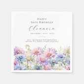 70th Birthday September Birth Flower Custom Servet (Voorkant)