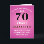 70th Birthday Setting Standaarden Jouw naam toevoe Kaart<br><div class="desc">Pas de tekst eenvoudig aan de voorzijde en het interieur van deze verjaardagskaart aan met behulp van de meegeleverde sjabloon. Een deel van het stel normenwaaier van wenskaarten vast.</div>