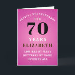 70th Birthday Setting Standaarden Jouw naam toevoe Kaart<br><div class="desc">Pas de tekst eenvoudig aan de voorzijde en het interieur van deze verjaardagskaart aan met behulp van de meegeleverde sjabloon. Een deel van het stel normenwaaier van wenskaarten vast.</div>