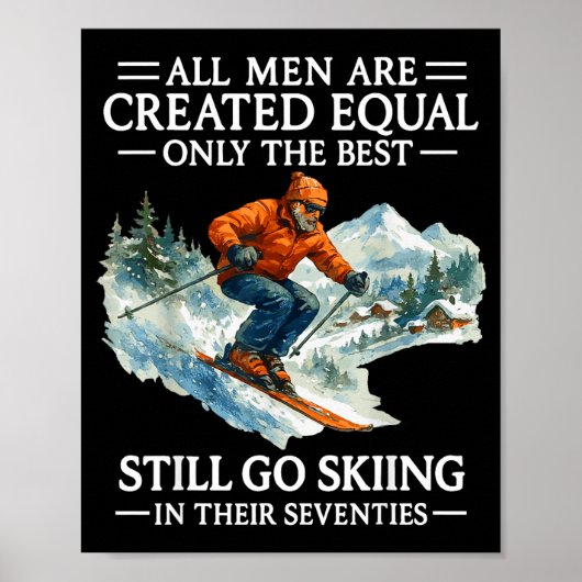 70th Birthday Skier Man 70 Years Old Skiing Lover Poster (Voorkant)