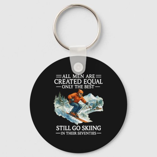 70th Birthday Skier Man 70 Years Old Skiing Lover Sleutelhanger (Voorkant)