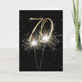 70th Birthday Sparkler op zwart Kaart (Voorkant)