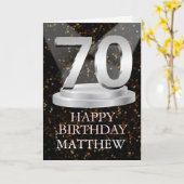 70th Birthday Spotlights Voeg een naam toe Kaart (Gele Bloem)