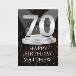 70th Birthday Spotlights Voeg een naam toe Kaart