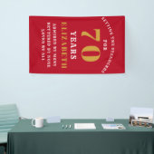 70th Birthday Standards Rood en Goud Voeg Jouw naa Spandoek (Beurs)