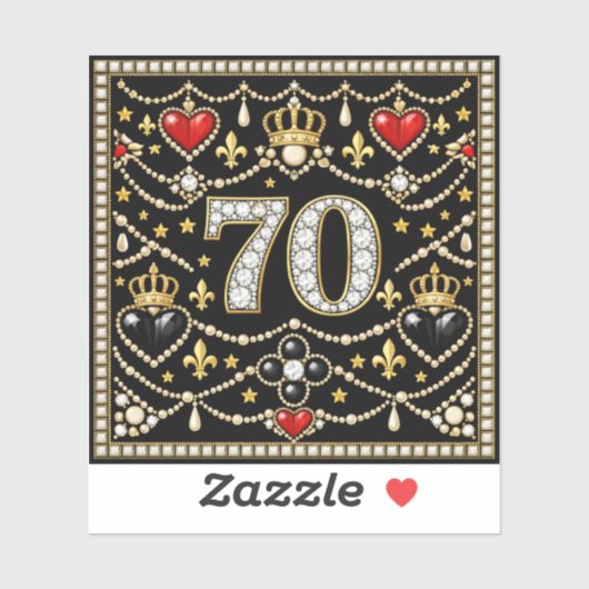 70th Birthday Tudor Inspired Jewells History Gift  Sticker (Vel)