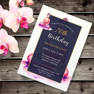 70th Buddha Birthday, Watercolor, Meditation /Yoga Kaart