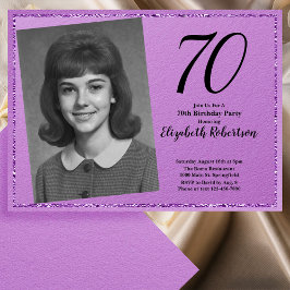 70th Custom Photo Purple and Black Kaart