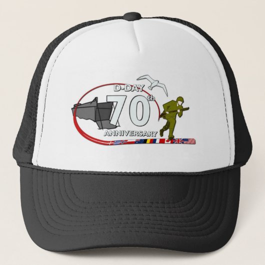 70th D-Day verjaardagsfeest Trucker Pet (Voorkant)