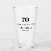 70th happy birthday custom name Glass Cup Glas (Voorkant)