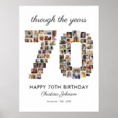 70th Happy Birthday Photo Collage Poster (Voorkant)
