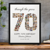 70th Happy Birthday Photo Collage Poster