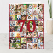 70th of Any Age Photo Collage Big Birthday Kaart (Voorkant)