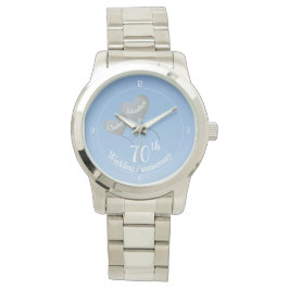 70th Platinum Wedding Anniversary heart balloons Horloge