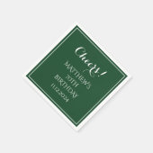 70th Verjaardag Groen Elegant Script Cheers Servet (Hoek)