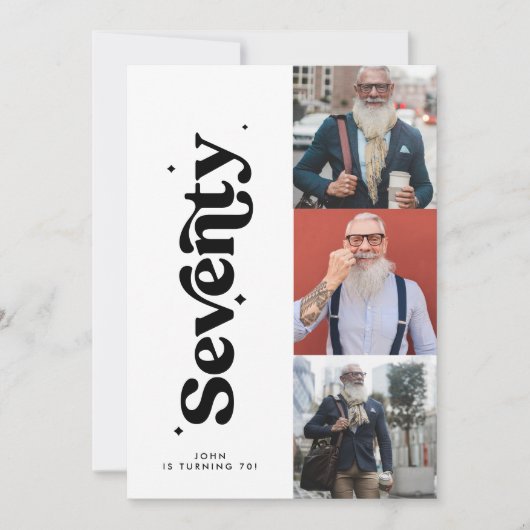 70th Verjaardag nodigen moderne minimale eenvoudig Kaart (Voorkant)