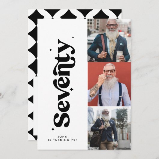 70th Verjaardag nodigen moderne minimale eenvoudig Kaart (Voorkant / Achterkant)