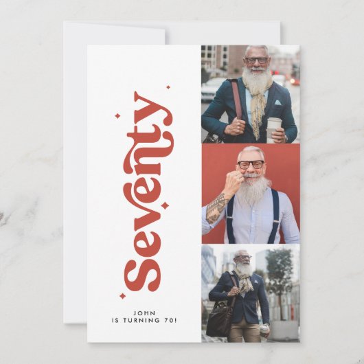 70th Verjaardag nodigen moderne minimale eenvoudig Kaart (Voorkant)
