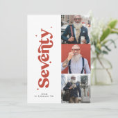 70th Verjaardag nodigen moderne minimale eenvoudig Kaart (Staand voorkant)