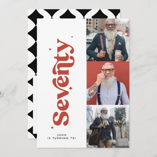 70th Verjaardag nodigen moderne minimale eenvoudig Kaart (Voorkant / Achterkant)