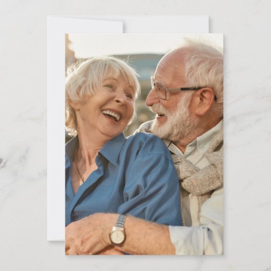 70th Wedding Anniversary Greenery Floral Kaart (Achterkant)