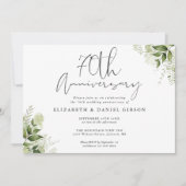 70th Wedding Anniversary Greenery Floral Photo Kaart (Voorkant)