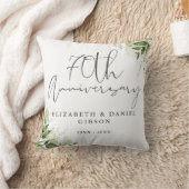 70th Wedding Anniversary Greenery Floral Photo Kussen (Deken)