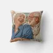 70th Wedding Anniversary Greenery Floral Photo Kussen (Achterkant)