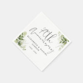 70th Wedding Anniversary Greenery Floral Servet (Hoek)