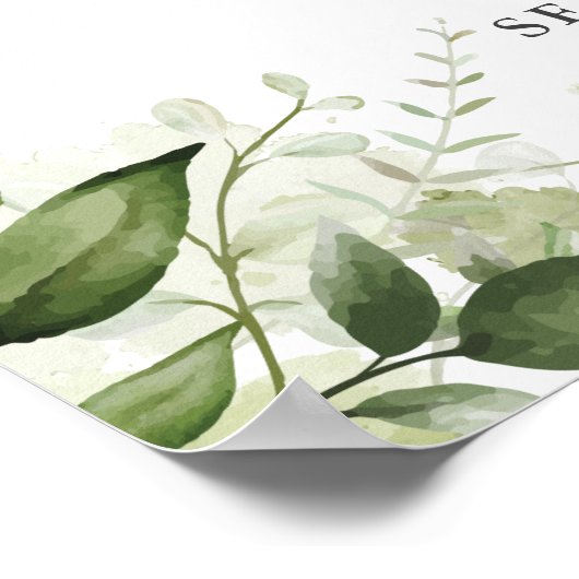 70th Wedding Anniversary Greenery Welcome Sign Poster (Hoek)