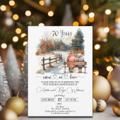 70th Wedding Anniversary Winter Landscape Romantic Kaart