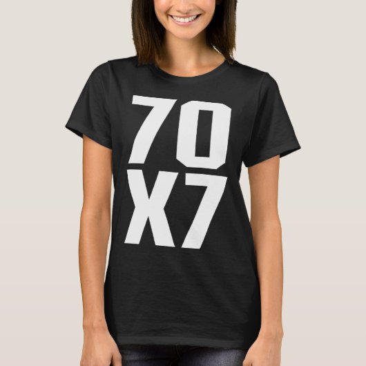 70X7 God s Eternal Forgiveness Christian Matthew 1 T-shirt (Voorkant)