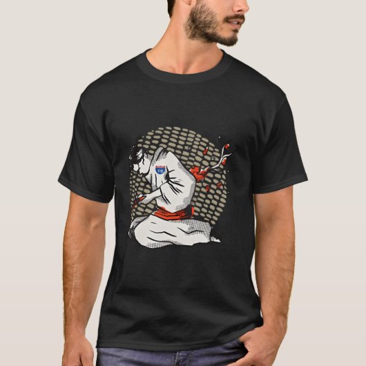 710 - Samurai Harakiri print op de achterkant T-shirt (Voorkant)