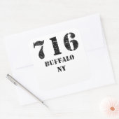 716 Buffalo NY Vierkante Sticker (Envelop)