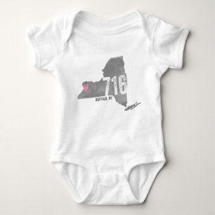 716 Heart Buffalo NY New York State Silhouette Romper