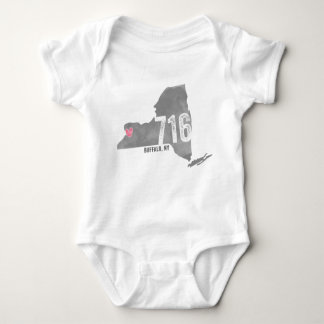 716 Heart Buffalo NY New York State Silhouette Romper