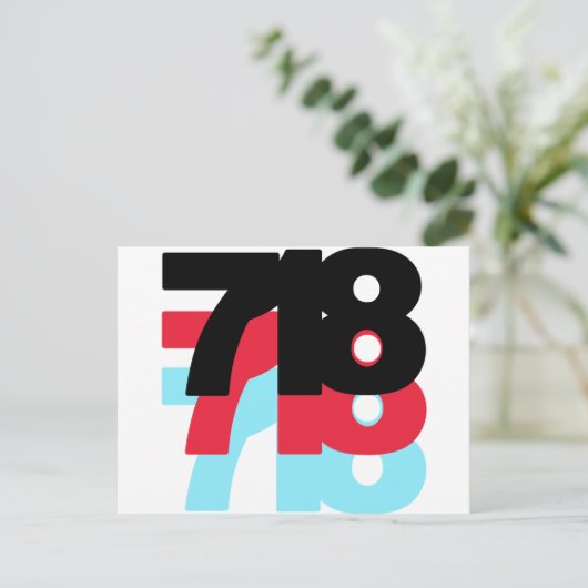 718 Gebiedscode Briefkaart (Staand voorkant)