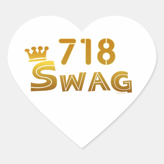 718 New York Swag Hart Sticker (Voorkant)