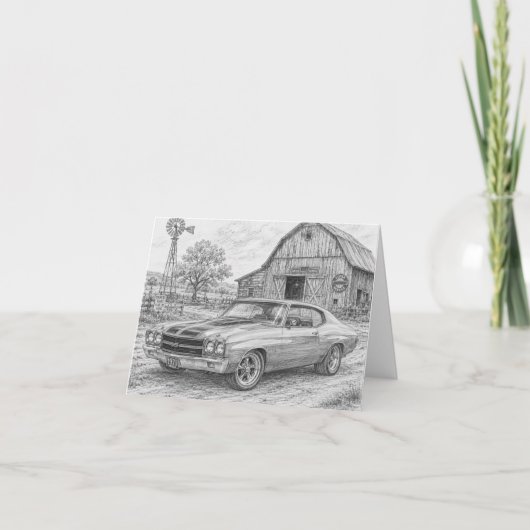 71 Chevelle wenskaart Bedankkaart (Voorkant)