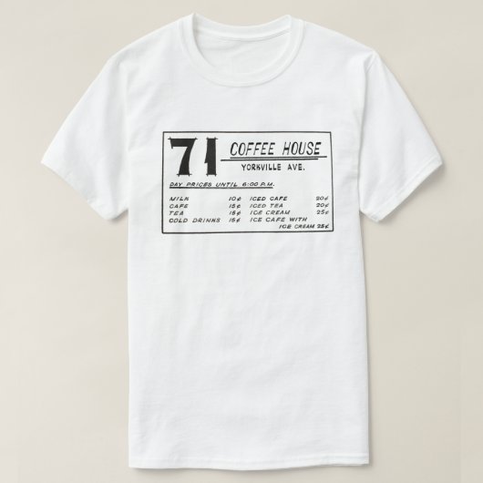 71 Coffee House - Yorkville T-shirt (Design voorkant)