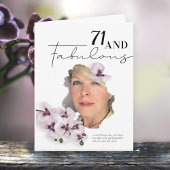 71 & Fabulous Orchid Photo Birthday Greeting Card Kaart