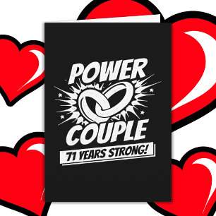 71 jaar Comic Super Power Couple 71st Jubileum Kaart