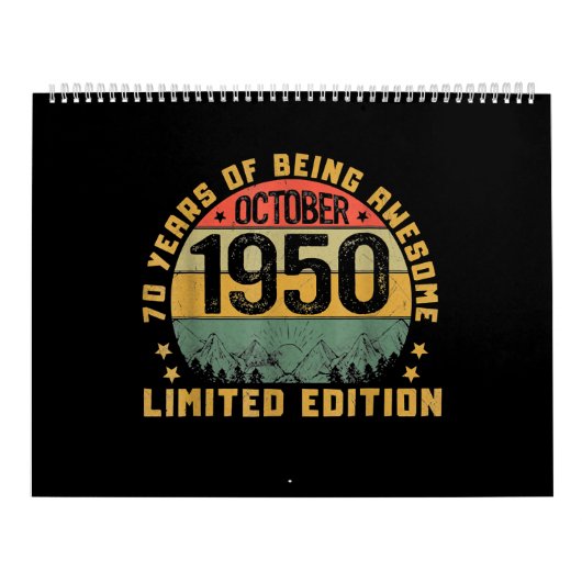 71 jaar geboortedag, geboren in oktober 1950 kalender (Hoes)