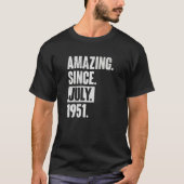 71 jaar oud 71e verjaardag geweldig sinds juli 195 t-shirt (Voorkant)