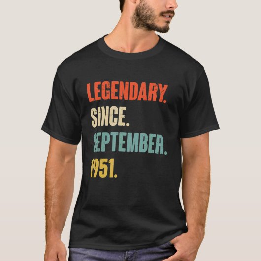 71 jaar oud 71e verjaardag legendarische sinds sep t-shirt (Voorkant)