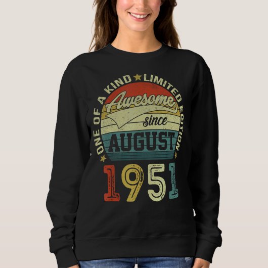 71 jaar oud Geweldige sinds augustus 1951 71 Trui (Voorkant)