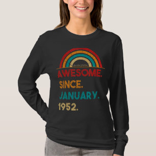 71 jaar oud Geweldige sinds januari 1952 71ste geb T-shirt