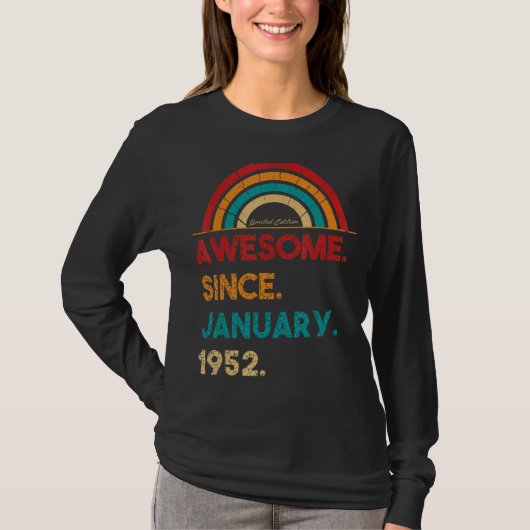 71 jaar oud Geweldige sinds januari 1952 71ste geb T-shirt (Voorkant)